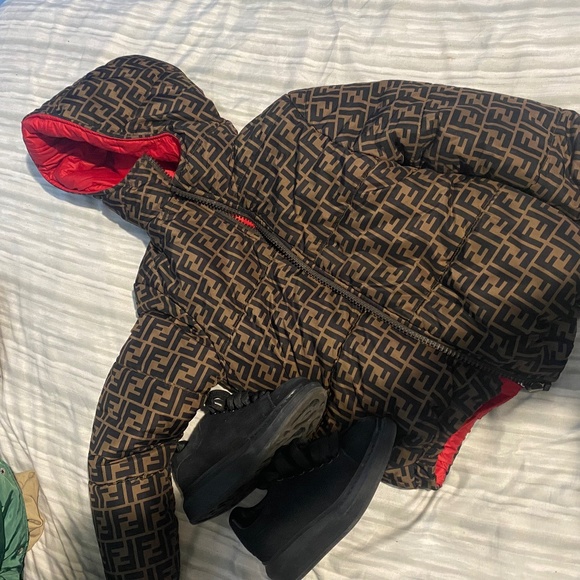 Fendi reversible jacket size 10 kids & black mcqueens size35